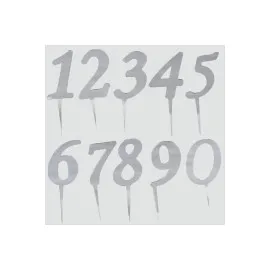 Gümüş Renkli Rakam Pasta Ve Kek Pleksi-6