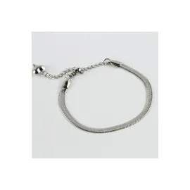 İtalyan Çelik Zincir Bileklik-Gümüş Rengi