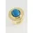 Oval Turkuaz Taşlı Yüzük-Sarı