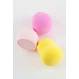 3 Adet Yumurta Silindir Makyaj Süngeri-Renkli