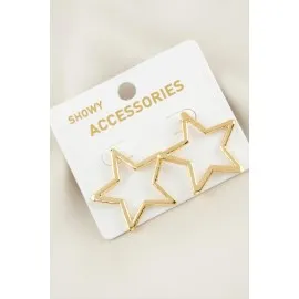 Yıldız Yeni Sezon Metal Küpe-Sarı