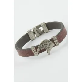 Kartal Suni Deri Bileklik-Bordo