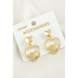 Yarım Halka Trend Metal Küpe-Sarı