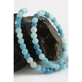 Mat Akik Taşı 6 mm-Mavi