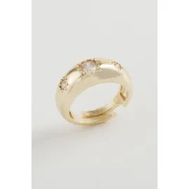 Yıldız Taşlı Yüzük-Gümüş Rengi