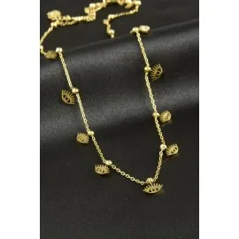 Göz Lüks Çelik Kolye-Gümüş Rengi