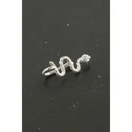 Yılan Tragus Piercing 1 Adet-Gümüş Rengi