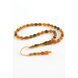 Zeytin Şekilli Plastik Tesbih 8X11 Mm-Kiremit