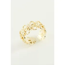 Çiçek Metal Yüzük-Sarı