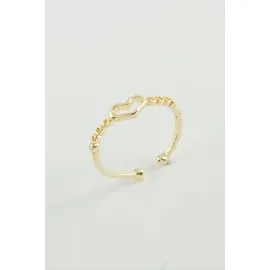 Kalp Metal Yüzük-Sarı