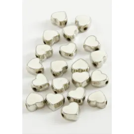 Kalp Mineli Bileklik ve Kolye Ucu Aparatı 1 Adet-Beyaz