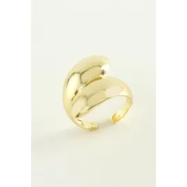 Su Damlası Metal Yüzük-Sarı