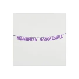 Nişanımıza Hoşgeldiniz Keçe Yazı-Mor