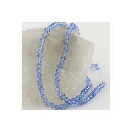 4X4 mm Arpa Kesim Kristal Taş-Açık Mavi