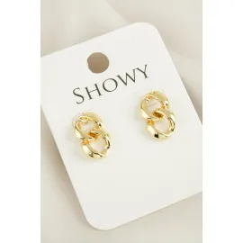 Sonsuzluk Yeni Sezon Metal Küpe-Sarı