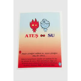 Ateş Su Bileklik Kartı-Kırmızı