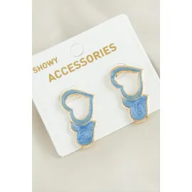 Kalp Yeni Sezon Mineli Küpe-Kırmızı