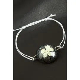 Kartopu Çiçeği Epoksi Bileklik-Beyaz