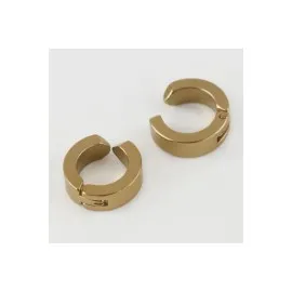 Mıknatıslı Çelik Erkek Küpe Kıstırmalı 2 Adet-Sarı