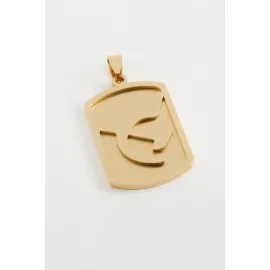 Ok Yay Çelik Kolye Ucu 2,5X4 Cm-Sarı