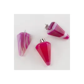 Akik Pandül Doğaltaş Kolye Ucu-Pembe