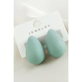 Damla Plastik Küpe-Turkuaz