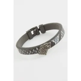 Kurt Kaliteli Suni Deri Bileklik-Lacivert