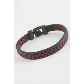 Labirent Kaliteli Suni Deri Bileklik-Lacivert