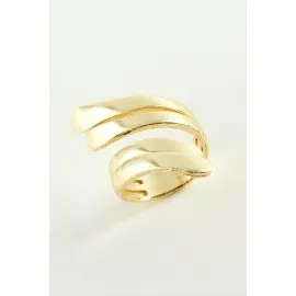 Yaprak Metal Yüzük-Sarı