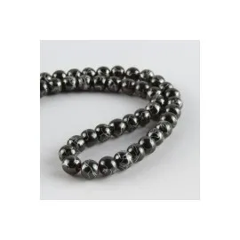 Çizgili Hematit Taşı 8 Mm-Beyaz