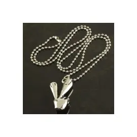 Okey İşaretli Metal Kolye-Gümüş Rengi