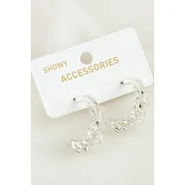 Yarım Halka Trend Metal Küpe-Gümüş Rengi