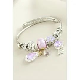 Kalp Panora Bileklik-Gümüş Rengi