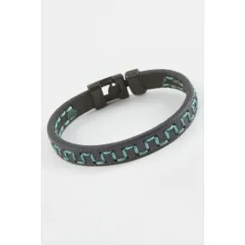 Labirent Kaliteli Suni Deri Bileklik-Lacivert