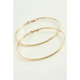 Noktalı Metal Halka Küpe 8 cm-Sarı