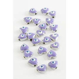 Kalp Mineli Bileklik ve Kolye Ucu Aparatı 1 Adet-Lila