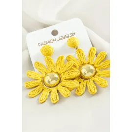 Çiçek Zr Model Küpe-Sarı