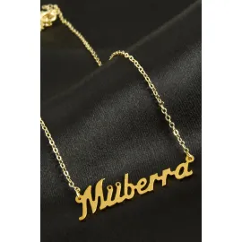 Müberra İsimli Kolye -Altın Rengi