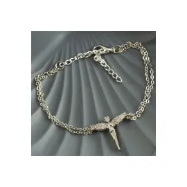 Peri Figürlü Zirkon Taşlı Bileklik-Gümüş Rengi