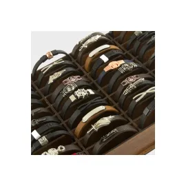 Standlı Kaliteli Suni Deri Toptan Bileklik 40 Adet-40