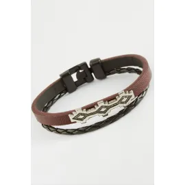 Oval Kaliteli Suni Deri Bileklik-Bordo