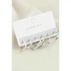 6 Adet Ezme Halka Küpe-Sarı