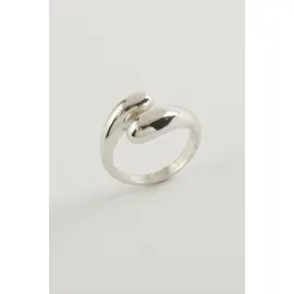 Oval Metal Yüzük-Gümüş Rengi