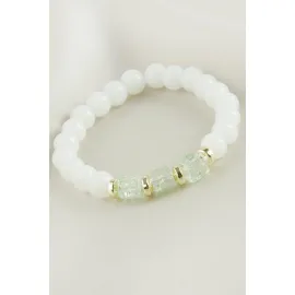 Necef Kuvars Doğaltaş Bileklik-Beyaz