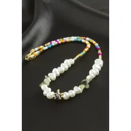 Deniz Yıldızı İnci Kolye-Su Yeşili