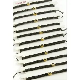 Nazar Makrome Örgülü Bileklik-Siyah