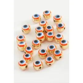 Nazar Mineli Bileklik Ve Kolye Ucu Aparatı 1 Adet-Turuncu