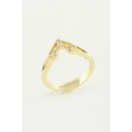 Ok Zirkon Taşlı Yüzük-Sarı