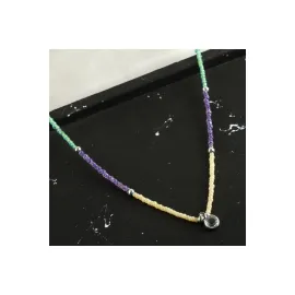 Renkli Kum Boncuk Taşlı Kolye-Model-1