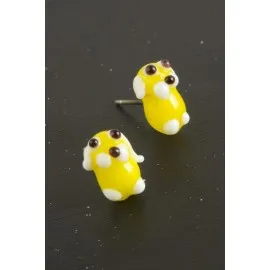 Köpek Cam Küpe-Renkli